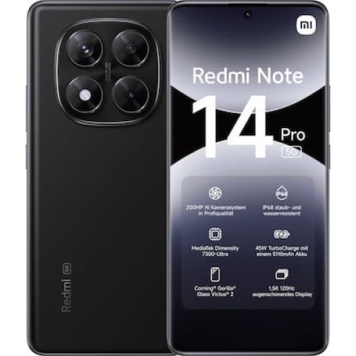 Xiaomi Redmi Note 14 Pro 5G Dual SIM (8GB/256GB) Midnight Black