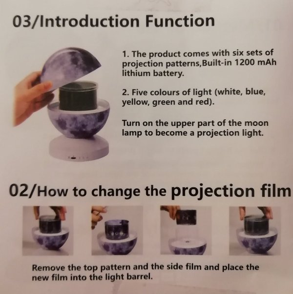 Επαναφορτιζόμενη λάμπα προβολής φεγγάρι με τηλεχειριστήριο OEM