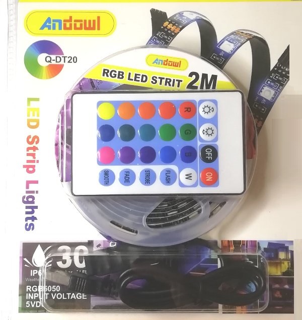 Ταινία LED RGB USB 2m με τηλεχειριστήριο Q-DT20 ANDOWL Andowl