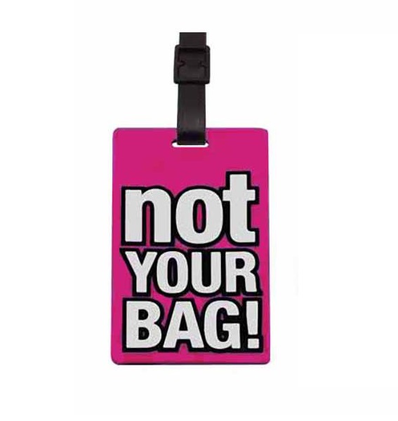 Ετικέτα αποσκευών σιλικόνης ροζ Not your bag OEM