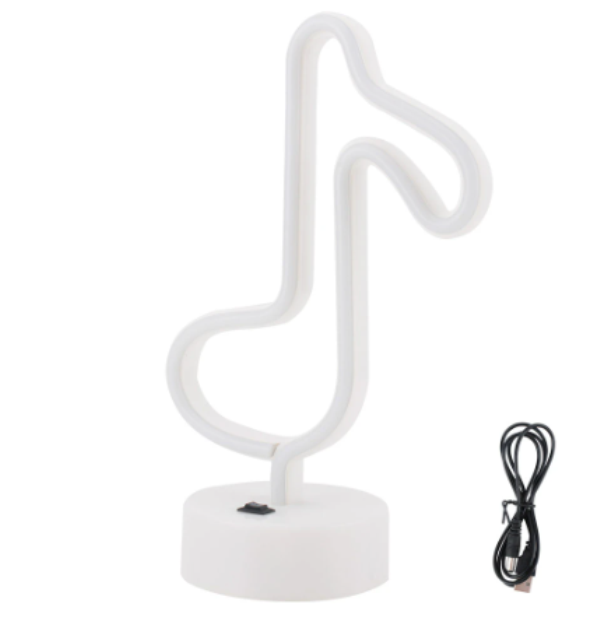 LED επιτραπέζιο φωτιστικό νέον με βάση Μουσική Νότα πολύχρωμη OEM