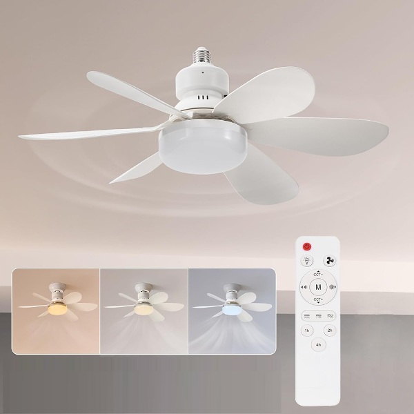 Ανεμιστήρας - λάμπα οροφής με τηλεχειριστήριο Ε27 40W 52cm λευκός 27552 OEM