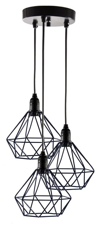 POWERTECH τρίφωτο φωτιστικό οροφής HLL-0004, E27, Φ20, μεταλλικό, μαύρο HLL-0004