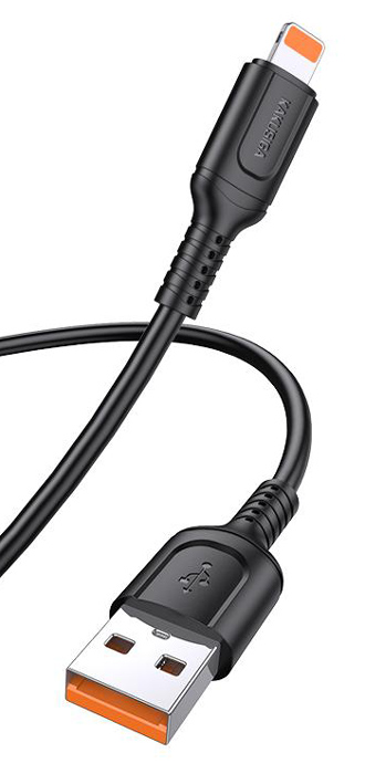 KAKUSIGA καλώδιο Lightning σε USB KSC-805, 12W, 480Mbps, 1m, μαύρο KSC-805-L-BK