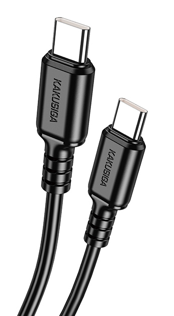 KAKUSIGA καλώδιο USB-C σε USB-C KSC-982, 60W, 480Mbps, 1m, μαύρο KSC-982-CC-BK