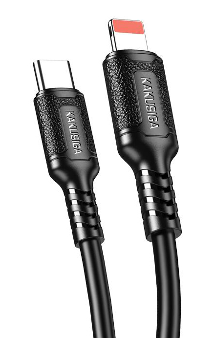 KAKUSIGA καλώδιο Lightning σε USB-C KSC-984, σιλικόνης, 27W, 480Mbps, 1m, μαύρο KSC-984-LC-BK