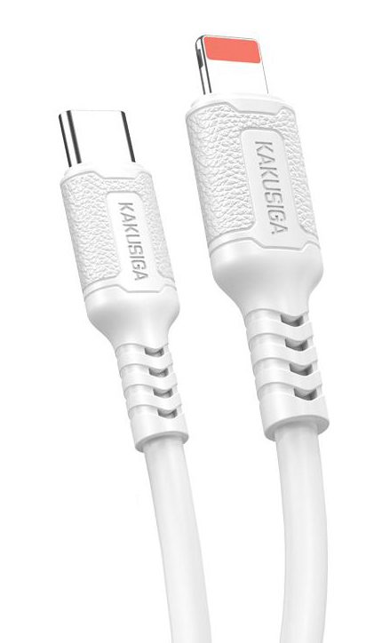 KAKUSIGA καλώδιο Lightning σε USB-C KSC-984, σιλικόνης, 27W, 480Mbps, 1m, λευκό KSC-984-LC-WH