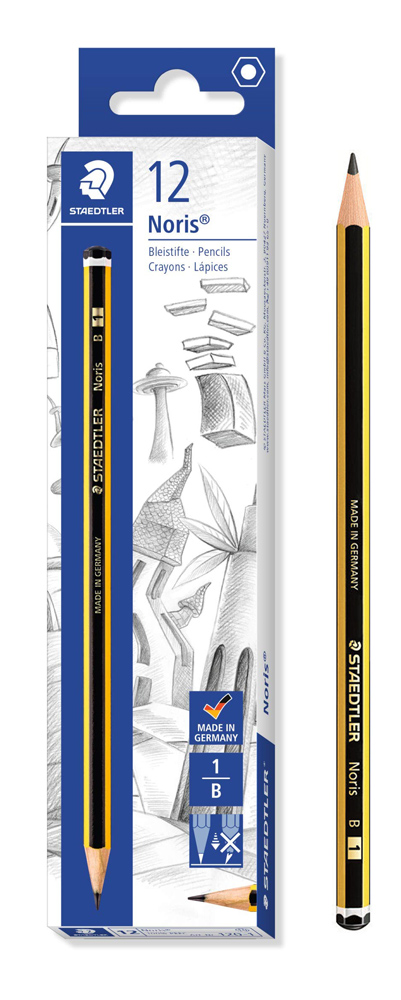 STAEDTLER ξύλινο μολύβι Noris 120-1, εξάγωνο, B1, 12τμχ 120-1