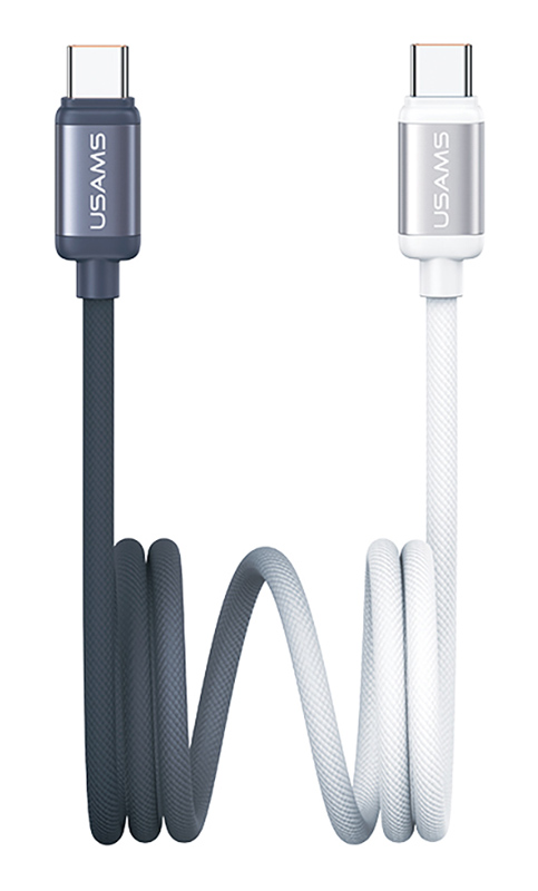 USAMS καλώδιο USB-C SJ756, 60W, 480Mbps, 1.2m, μαύρο/λευκό SJ756USB01