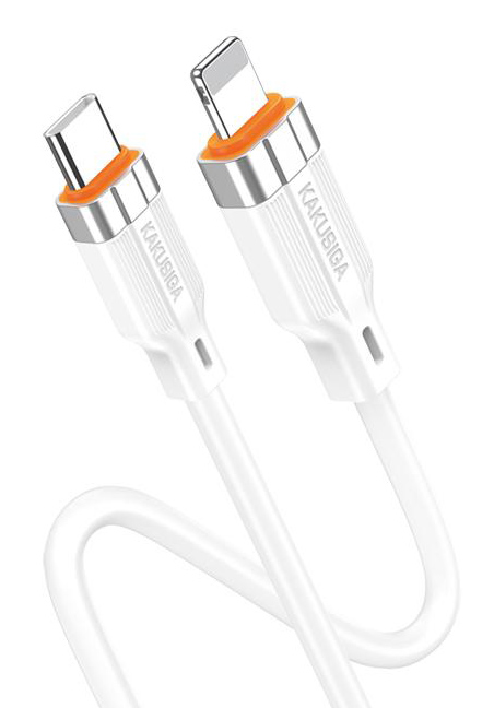KAKUSIGA καλώδιο Lightning σε USB-C KSC-995, σιλικόνης, 30W, 480Mbps, 1m, λευκό KSC-995-LC-WH