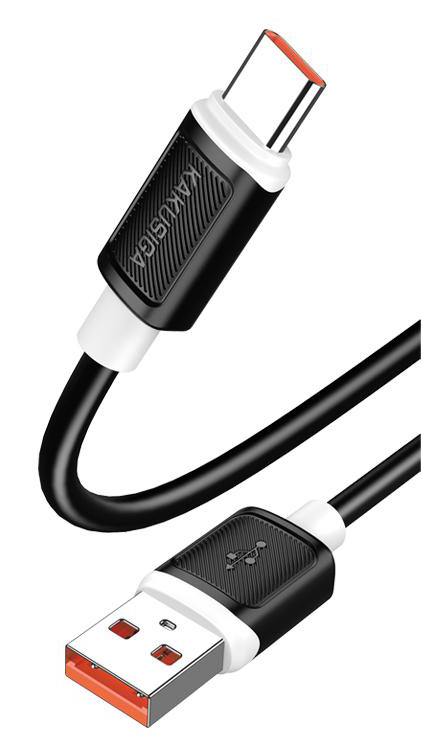 KAKUSIGA καλώδιο USB-C σε USB KSC-998, σιλικόνης, 5A, 480Mbps, 1m, μαύρο KSC-998-C-BK