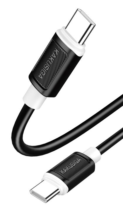 KAKUSIGA καλώδιο USB-C σε USB-C KSC-998, σιλικόνης, 100W, 480Mbps, 1m, μαύρο KSC-998-CC-BK