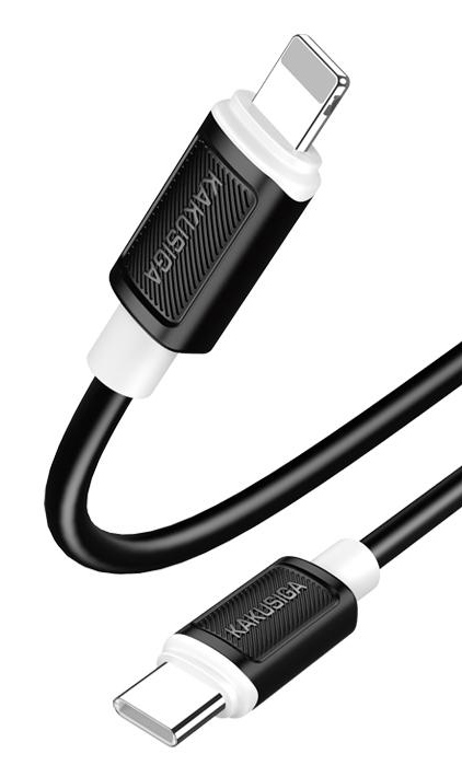 KAKUSIGA καλώδιο Lightning σε USB-C KSC-998, σιλικόνης, 30W, 480Mbps, 1m, μαύρο KSC-998-LC-BK