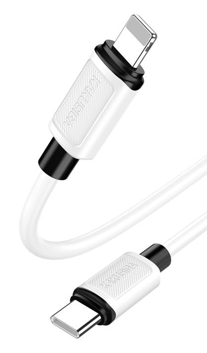 KAKUSIGA καλώδιο Lightning σε USB-C KSC-998, σιλικόνης, 30W, 480Mbps, 1m, λευκό KSC-998-LC-WH