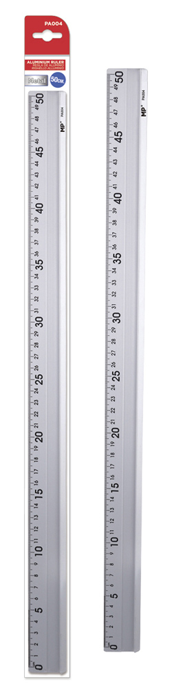 MP μεταλλικός χάρακας PA004, 50cm, ασημί PA004