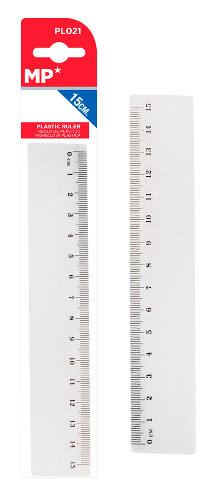 MP πλαστικός χάρακας PL021, 15cm, διάφανος PL021