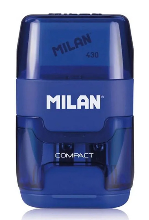 MILAN ξύστρα μολυβιών με κάδο & γόμα 1204703116, μπλε 1204703116-BL