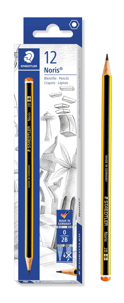 STAEDTLER ξύλινο μολύβι Noris 120-0, εξάγωνο, 2B0, 12τμχ 120-0