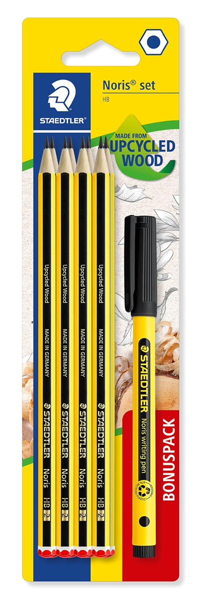STAEDTLER σετ ξύλινα μολύβια με στυλό Noris 120-SBK8P2, εξάγωνα, ΗB, 9τμχ X105120SBK8P2