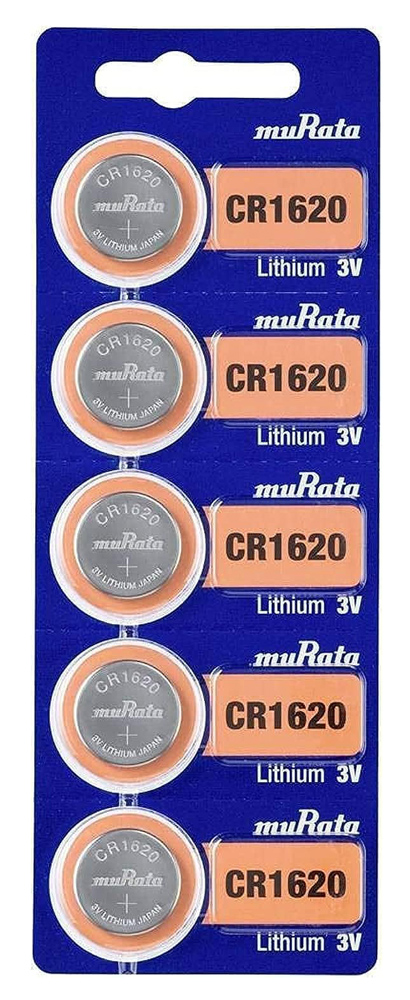 MURATA μπαταρίες λιθίου CR1620, 3V, 5τμχ 4582503192421