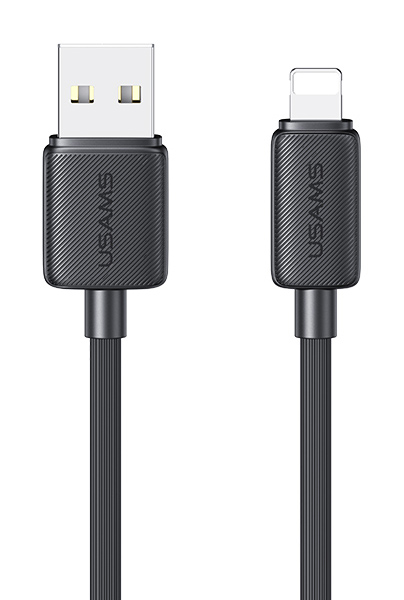 USAMS καλώδιο Lightning σε USB US-SJ694, 2.4A, 480Mbps, 2m, μαύρο SJ694USB01