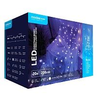Modee Χριστουγεννιάτικα Λαμπάκια LED Τυπού Berry με Βύσμα (200LED/20m/10cm) Ψυχρό Λευκό