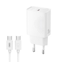 XO L160 (EU) Φορτιστής Ταχείας Φόρτισης με Θύρα & Καλώδιο Type-C (Kit NB299)