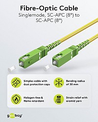 Goobay Fibre-optic Cable FTTH Singlemode OS2 Yellow 20 m