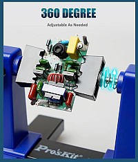 PROSKIT βάση στήριξης πλακέτας SN-390 για συγκόλληση, 360°, μαύρη SN-390