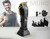 BRUNO BRN-0222 Επαγγελματική Κουρευτική μηχανή επαναφορτιζόμενη με βάση, μαύρη BRN-0222