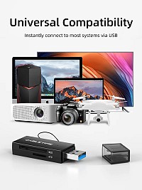 CABLETIME card reader CT-ASD3-PB για SD & micro SD, USB, 5Gbps, μαύρο CT-ASD3-PB