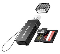CABLETIME card reader CT-ASD3-PB για SD & micro SD, USB, 5Gbps, μαύρο CT-ASD3-PB