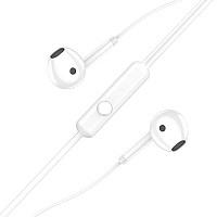 KAKUSIGA earphones με μικρόφωνο KSC-1301, 3.5mm σύνδεση, 14mm, 1.1m, λευκά KSC-1301-WH