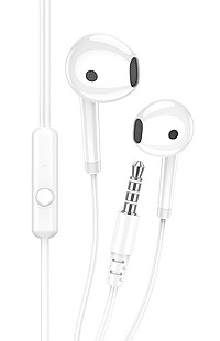 KAKUSIGA earphones με μικρόφωνο KSC-1301, 3.5mm σύνδεση, 14mm, 1.1m, λευκά KSC-1301-WH