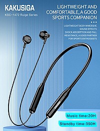 KAKUSIGA earphones KSC-1472 με μαγνήτη, Bluetooth, 10mm, 130mAh, μαύρα KSC-1472