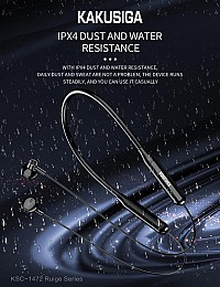 KAKUSIGA earphones KSC-1472 με μαγνήτη, Bluetooth, 10mm, 130mAh, μαύρα KSC-1472