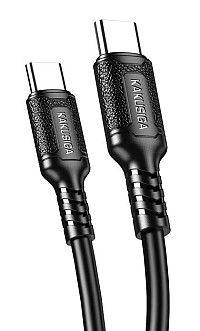 KAKUSIGA καλώδιο USB-C σε USB-C KSC-984, σιλικόνης, 60W, 480Mbps, 1m, μαύρο KSC-984-CC-BK