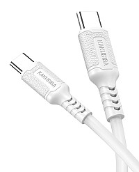 KAKUSIGA καλώδιο USB-C σε USB-C KSC-984, σιλικόνης, 60W, 480Mbps, 1m, λευκό KSC-984-CC-WH