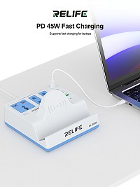 RELIFE σταθμός φόρτισης RL-309H, USB/3x USB-C/3x DC/wireless, 72W, λευκός RL-309H