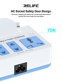 RELIFE σταθμός φόρτισης RL-309H, USB/3x USB-C/3x DC/wireless, 72W, λευκός RL-309H