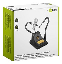 GOOBAY βάση στήριξης πλακέτας 76561 με θέση για κολλητήρι, 2x βραχίονες, μαύρη 76561