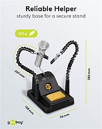 GOOBAY βάση στήριξης πλακέτας 76561 με θέση για κολλητήρι, 2x βραχίονες, μαύρη 76561