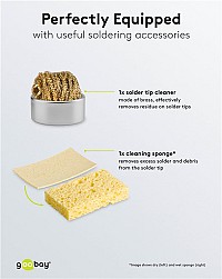 GOOBAY βάση στήριξης πλακέτας 76561 με θέση για κολλητήρι, 2x βραχίονες, μαύρη 76561