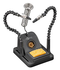 GOOBAY βάση στήριξης πλακέτας 76561 με θέση για κολλητήρι, 2x βραχίονες, μαύρη 76561