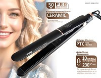 BRUNO BRN-0219 Ισιωτική πρέσα μαλλιών με κεραμικές πλάκες, 50W, ψηφιακή ένδειξη, black-copper BRN-0219