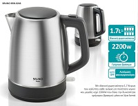 BRUNO BRN-0246 Βραστήρας νερού ανοξείδωτος 1.7L STRIX 2200W, Inox BRN-0246