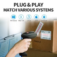 GTCODESTAR barcode scanner GT-1901C με βάση, 1D & 2D, ενσύρματο & ασύρματο, Bluetooth, 2000mAh, μαύρο GT-1901C