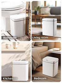 HOME USE κάδος απορριμμάτων HUH-0252 με φωτοκύτταρο, 11.5lt, λευκός HUH-0252