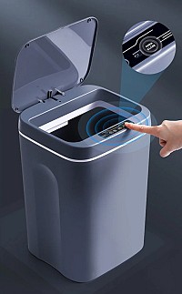 HOME USE κάδος απορριμμάτων HUH-0254 με φωτοκύτταρο, 10.5lt, γκρι HUH-0254