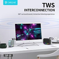 CELEBRAT φορητό ηχείο SP-21, 5W, Bluetooth, 1200mAh, μαύρο SP-21